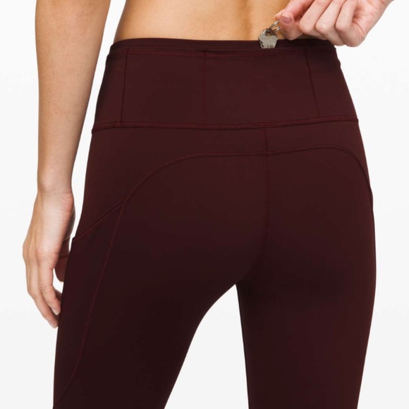 Lululemon Fast and Free High-Rise Tight 28" *Non-Reflective Brushed Nulux Garnet - Picture 4 of 8